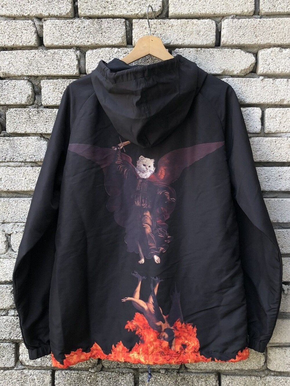 Men's RipNDip Anorak Jacket With Cat Battle Graphic - Size XL
